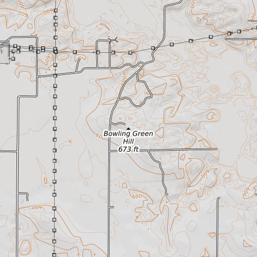 OpenTopoMap map of Bowling Green Hill, IL