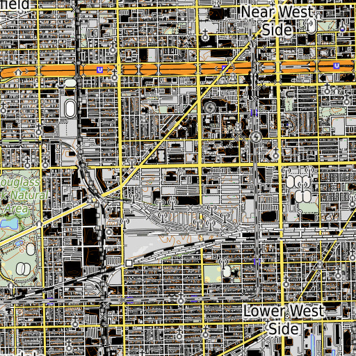 OpenTopoMap map of Brainard School, IL