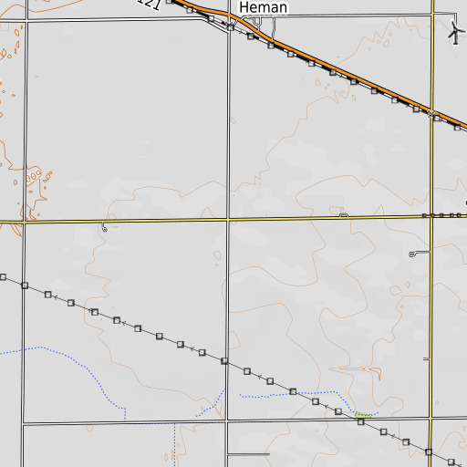 OpenTopoMap map of Brick School (historical), IL