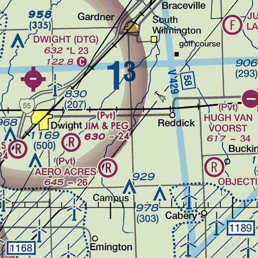 FAA VFR chart of Broughton Creek, IL