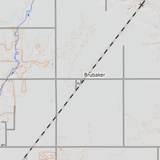 OpenTopoMap map of Brubaker, IL