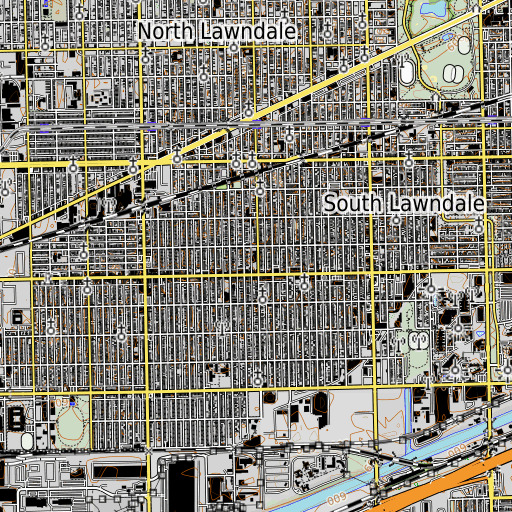 OpenTopoMap map of Burns Elementary School, IL