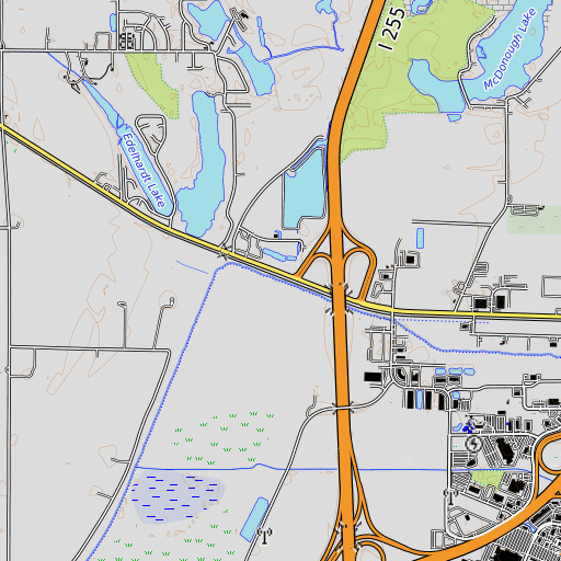OpenTopoMap map of Cahokia Creek, IL