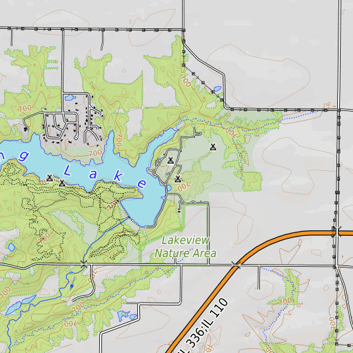 OpenTopoMap map of Camp Chic-A-Gami, IL
