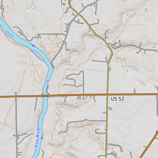 OpenTopoMap map of Camp Merrybrook, IL