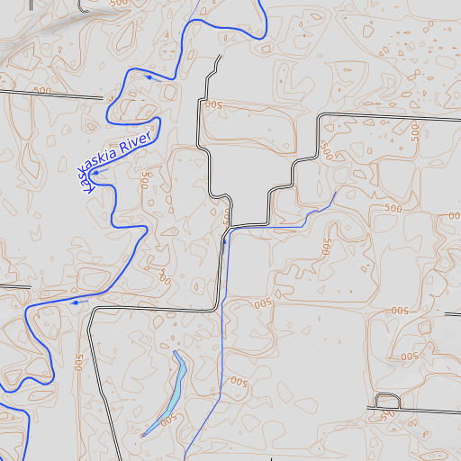 OpenTopoMap map of Cassar Creek, IL