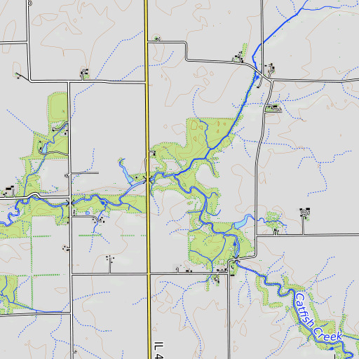 OpenTopoMap map of Catfish Creek, IL