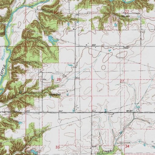 USGS 24K topo map of Center School (historical), IL