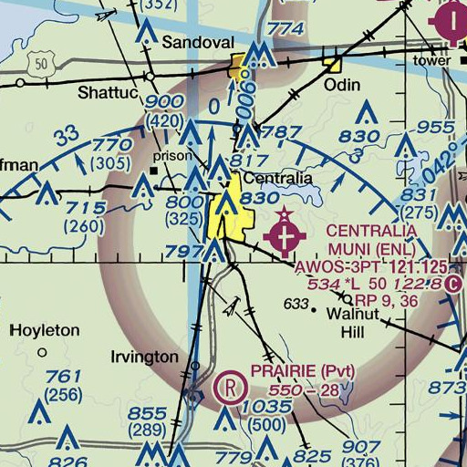 FAA VFR chart of Centralia Junior High School, IL