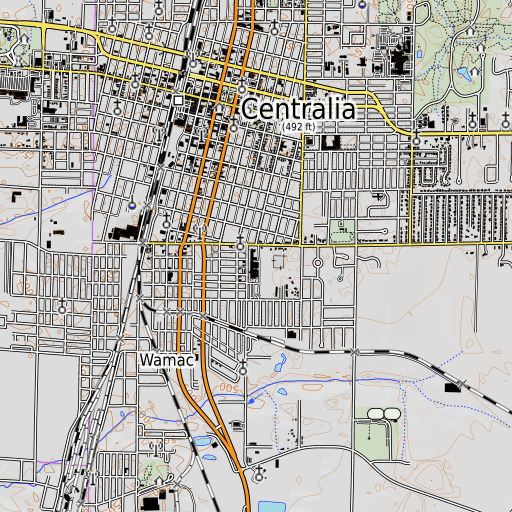 OpenTopoMap map of Centralia Junior High School, IL