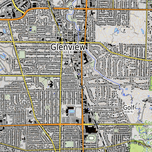 OpenTopoMap map of Central Park, IL