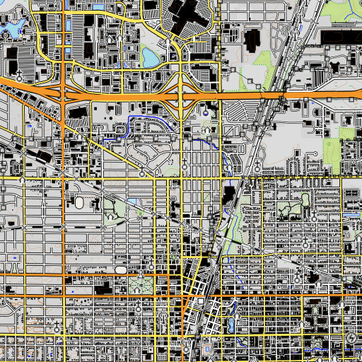 OpenTopoMap map of Columbia Elementary School, IL