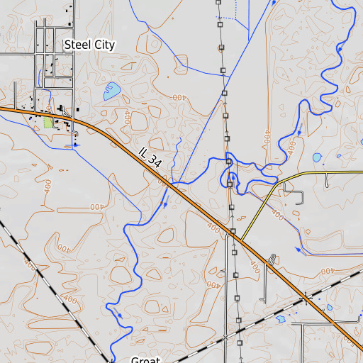 OpenTopoMap map of Drummond Branch, IL