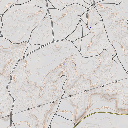 OpenTopoMap map of Dove Spring, AZ