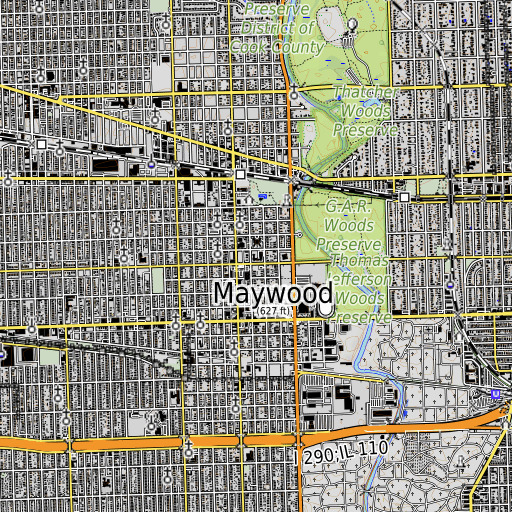 OpenTopoMap map of Emerson School, IL