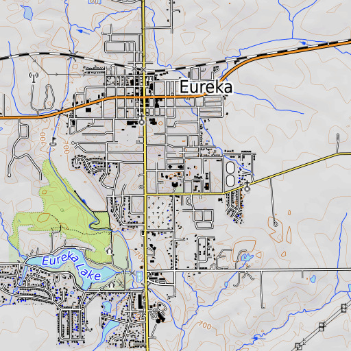 OpenTopoMap map of Eureka College, IL