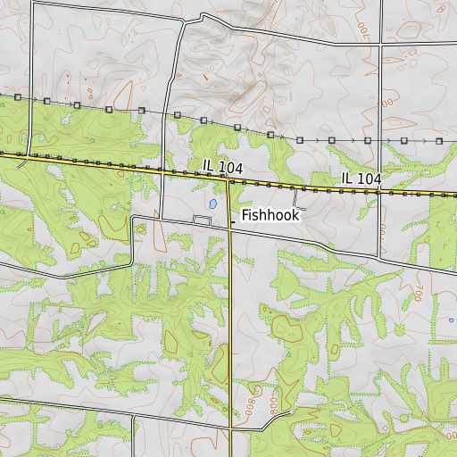 OpenTopoMap map of Fishhook, IL