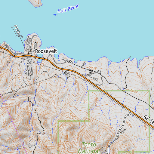 OpenTopoMap map of Frazier Substation, AZ