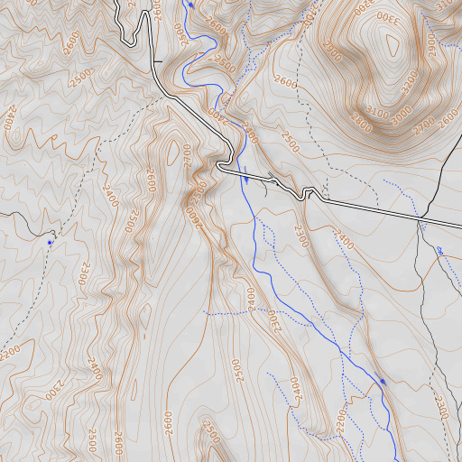 OpenTopoMap map of Hat Ranch, AZ