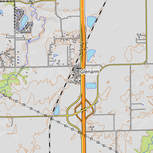 OpenTopoMap map of Glenarm, IL
