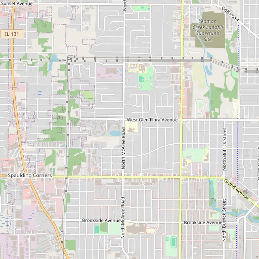 OpenStreetMap map of Glenwood Elementary School, IL