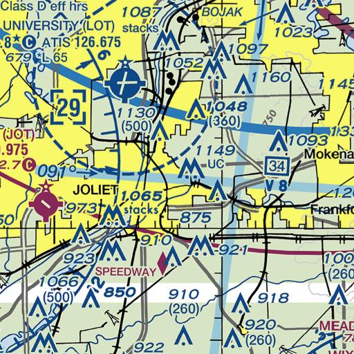 FAA VFR chart of Gompers Junior High School, IL