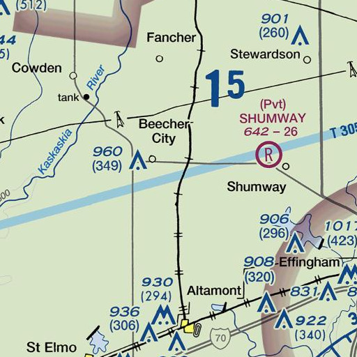 FAA VFR chart of Gossage Branch, IL