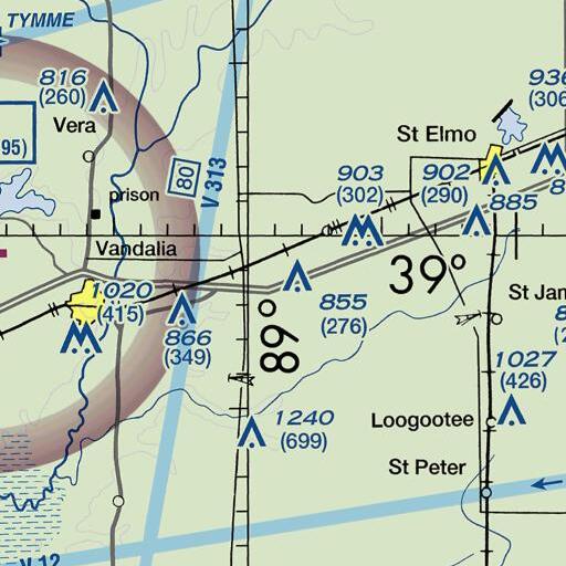 FAA VFR chart of Griffith Cemetery, IL