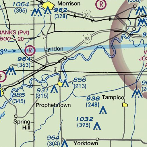 FAA VFR chart of Hackberry Slough, IL