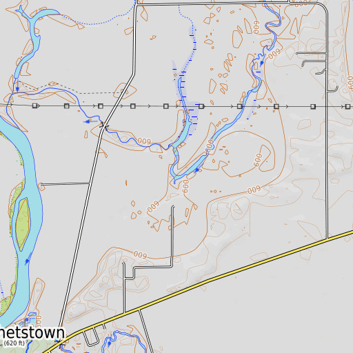 OpenTopoMap map of Hackberry Slough, IL