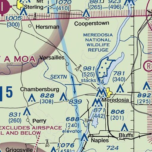 FAA VFR chart of Hambaugh School (historical), IL