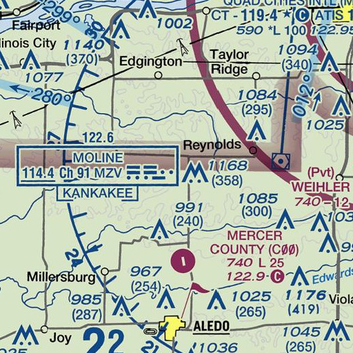 FAA VFR chart of Hamlet Cemetery, IL
