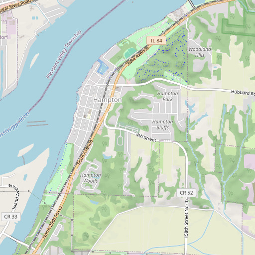 OpenStreetMap map of Hampton Cemetery, IL