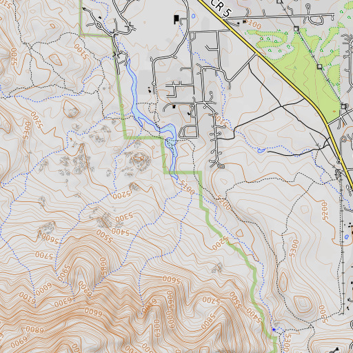 OpenTopoMap map of Mint Wash Waters, AZ