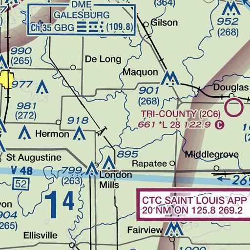 FAA VFR chart of Haw Creek, IL