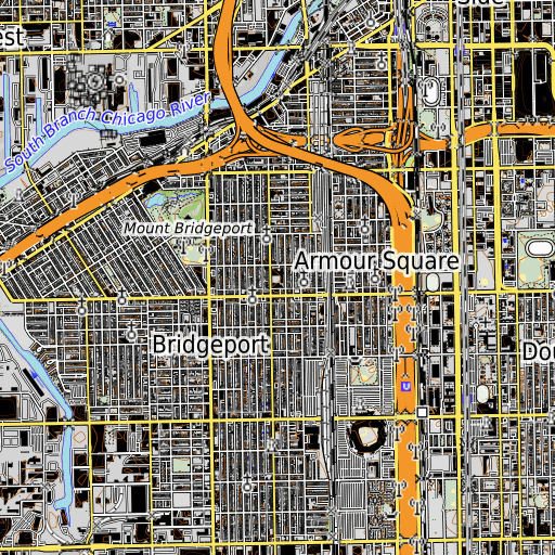 OpenTopoMap map of Healy Elementary School, IL