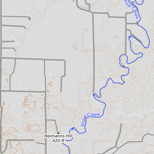 OpenTopoMap map of Heimanns Levee, IL