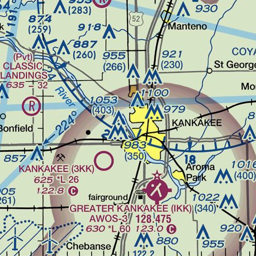 FAA VFR chart of Helgesen Park, IL