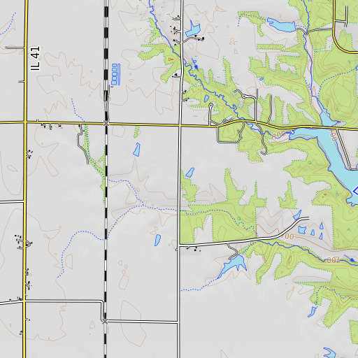 OpenTopoMap map of Heller School (historical), IL