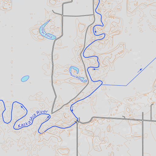 OpenTopoMap map of Hem Pond, IL