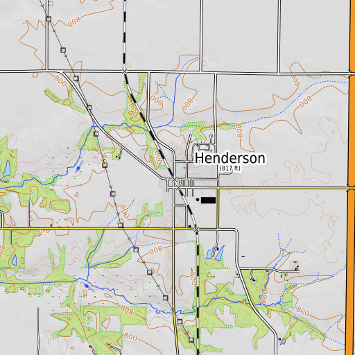 OpenTopoMap map of Henderson, IL