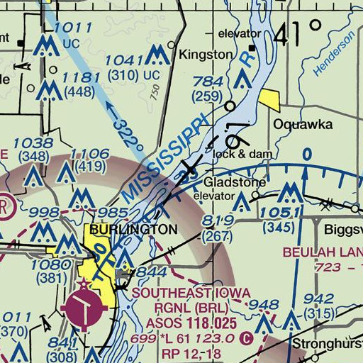 FAA VFR chart of Henderson Creek, IL