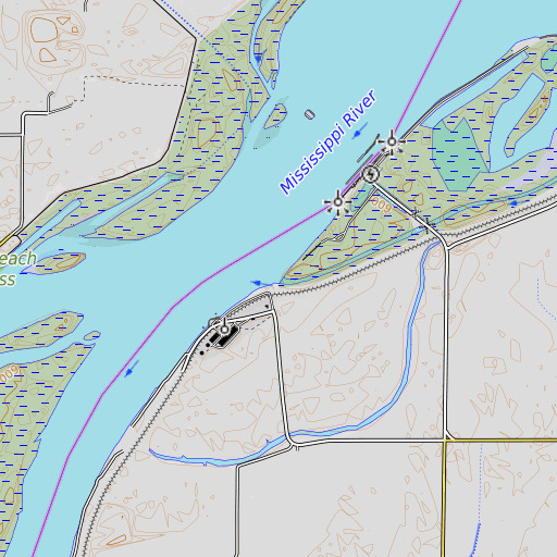 OpenTopoMap map of Henderson Creek, IL