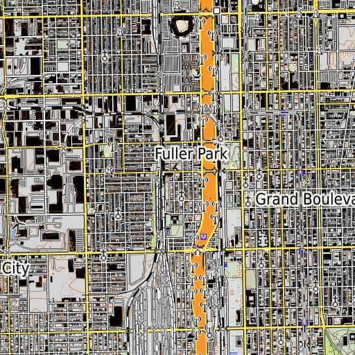 OpenTopoMap map of Hendricks Elementary School, IL