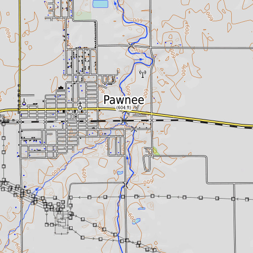 OpenTopoMap map of Henkle Branch, IL