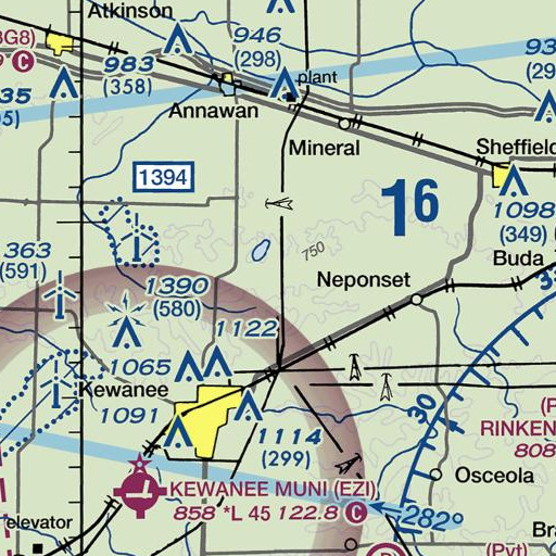 FAA VFR chart of Henning School (historical), IL