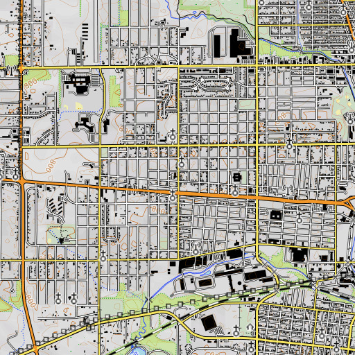 OpenTopoMap map of Henrietta School, IL