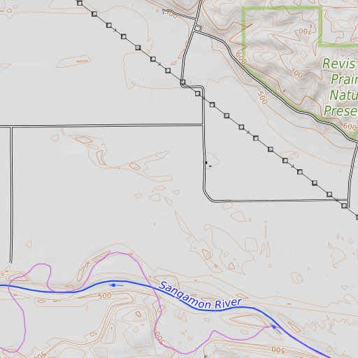 OpenTopoMap map of Herget Bottoms, IL