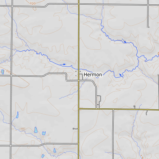 OpenTopoMap map of Hermon, IL