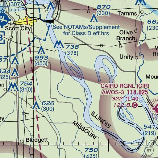 FAA VFR chart of Jacket Pattern Chute, IL